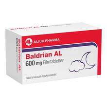 Abbildung: Baldrian AL 600 mg Filmtabletten 60 St, Filmtabletten PZN 19645917 