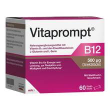 Abbildung: Vitaprompt B12 500 µg Direktsticks 60 St, Beutel PZN 19690444 