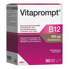 Abbildung: Vitaprompt B12 500 µg Direktsticks 90 St, Beutel PZN 19690450 