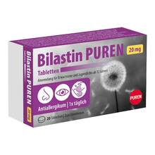 Abbildung: Bilastin Puren 20 mg Tabletten 20 St, Tabletten PZN 19767359 