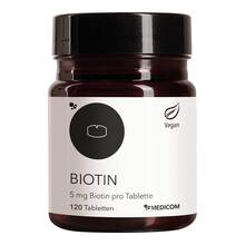 Abbildung: Biotin 5 mg Biotin pro Tablette 120 St, Tabletten PZN 19831235 