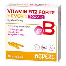 Abbildung: Vitamin B12 Forte Hevert 3000 µg Injektionslösung Ampulle  10X2 ml, Injektionslösung PZN 19831809 