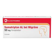Abbildung: Sumatriptan AL bei Migräne 50 mg Filmtabletten 2 St, Filmtabletten PZN 19836238 