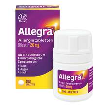 Abbildung: Allegra Allergietabletten 20 mg Tabletten Dose 100 St, Tabletten PZN 19904247 