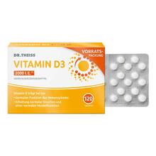 Abbildung: Dr. Theiss Vitamin D3 Tabletten 2000 I.E. 120 St, Tabletten PZN 19947995 