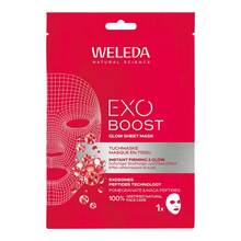 Abbildung: Weleda Exo Boost Firm & Lift Tuchmaske Granatapfel 20 ml, Gesichtsmaske PZN 20105830 