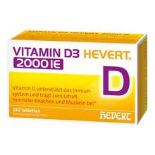 Abbildung: Vitamin D3 Hevert 2000 I.E. Tabletten 240 St, Tabletten PZN 20167937 