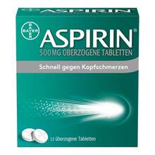 Aspirin 500 mg &uuml;berzogene Tabletten 12 St