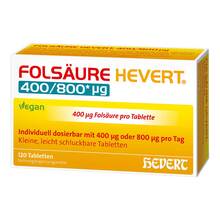 Abbildung: Folsäure Hevert 400 / 800 µg Tabletten 120 St, Tabletten PZN 20584629 