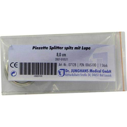 Pinzette Splitter spitz mit Lupe 8 cm - 1