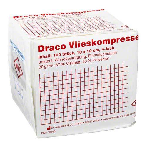 Vliesstoff-Kompressen 10x10 cm unsteril 4fach - 1
