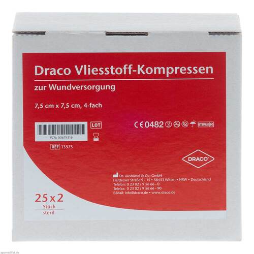 Vliesstoff-Kompressen 7,5x7,5 cm steril 4fach - 1
