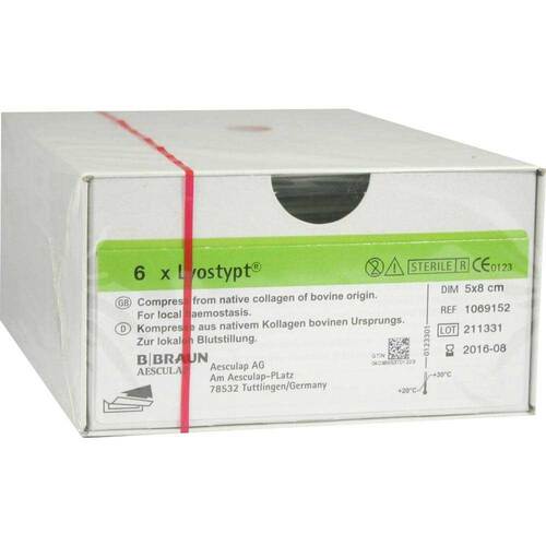 Lyostypt Kollagen H&auml;mostypt.5x8cm Vlies - 1