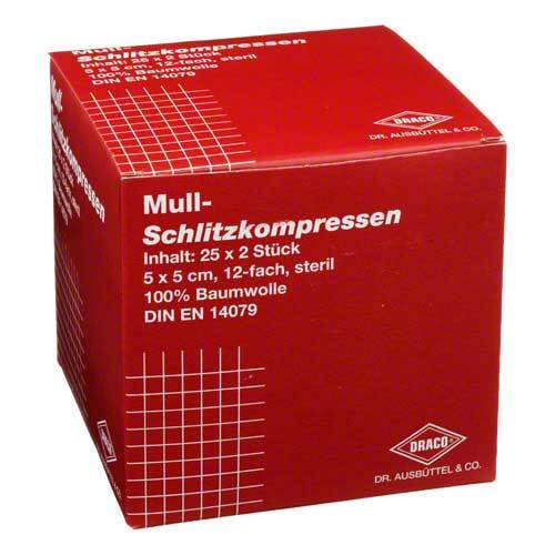 Schlitzkompressen Mull 5x5cm - 1