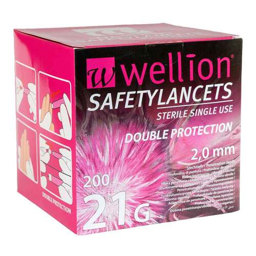 Wellion Safetylancets 21 G 2 mm Sicherheit.Lanz. - 1