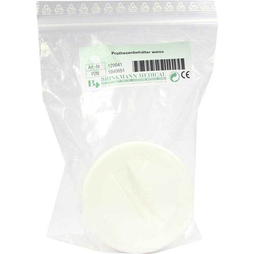 Prothesenbeh&auml;lter Kunststoff Deckel und Einsatz wei&szlig; - 1