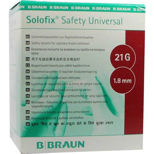 Solofix Safety Univers.Lanzet.21G 1,8mm Stichl. - 1