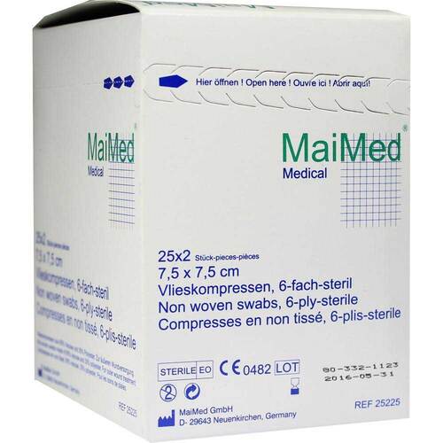Vlieskompressen 7,5x7,5 cm steril 6fach - 1
