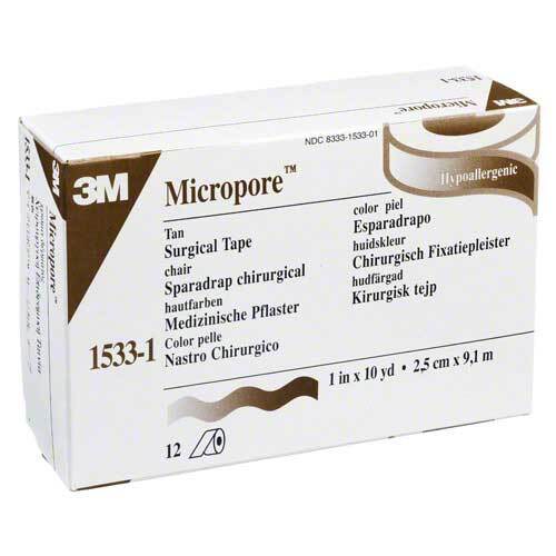 Micropore Vliespflaster 9,1 mx2,5 cm haut 1533 - 1 - 1