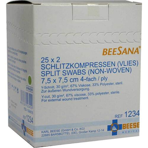 Schlitzkompressen Vlies 7,5x - 1