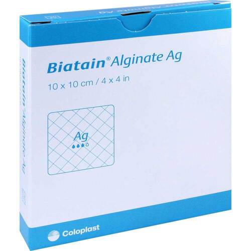 Biatain Alginate Ag Kompressen 10x10 cm mit Silber - 1