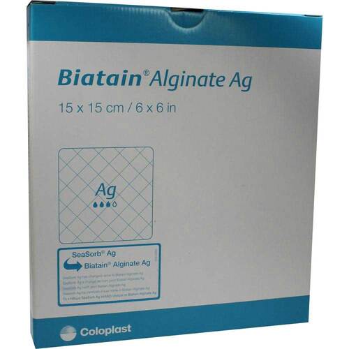 Biatain Alginate Ag Kompressen 15x15 cm mit Silber - 1