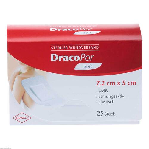 DracoPor Soft wei&szlig; Wundverband 7,2x5 cm steril - 1