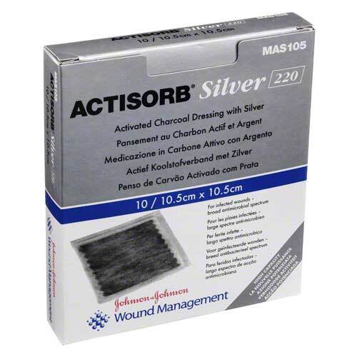 Actisorb 220 Silver 10,5x10,5 cm steril Kompressen - 1