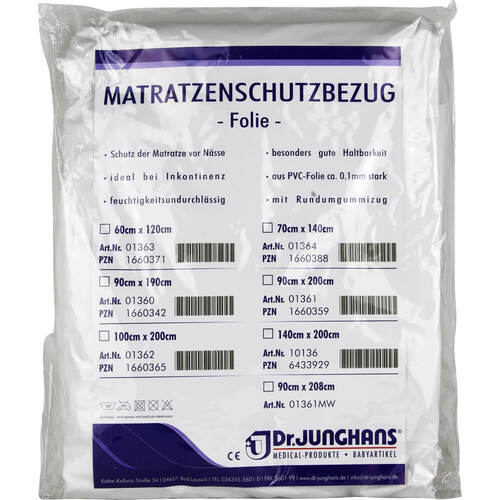 Matratzen Schutzbezug Folie 0,1mm 70x140cm wei&szlig; - 1