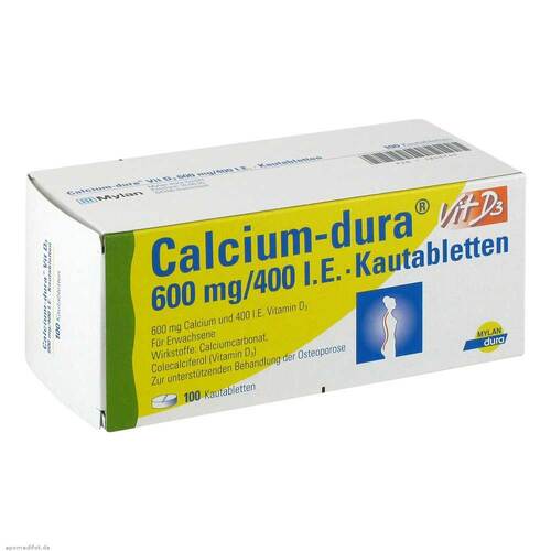 Calcium Dura Vit D3 600 mg / 400 I.E. Kautabletten - 1