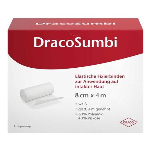 Dracosumbi Fixierbinde 8 cm x 4 m wei&szlig; - 1