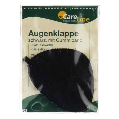 Augenklappe mit Gummiband schwarz - 1
