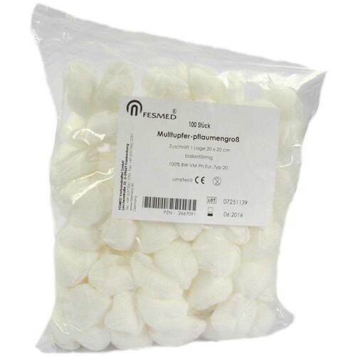 Mulltupfer 20x20cm pflaumengro&szlig; unsteril - 1