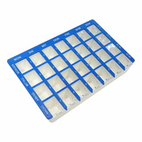 Tablettenbox 1 Woche 28 F&auml;cher Schiebedeckel - 1