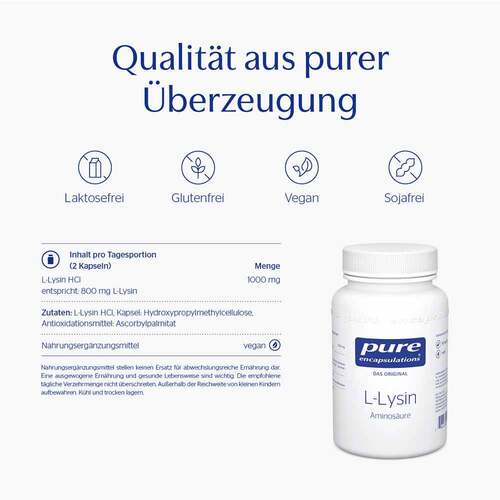 Pure Encapsulations L-Lysin Kapseln - 6