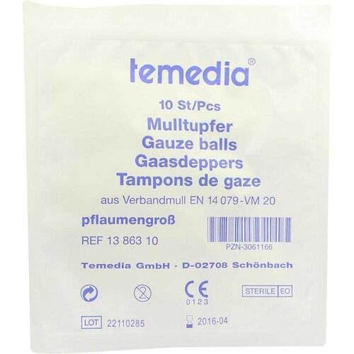 Mulltupfer pflaumengro&szlig; steril - 1