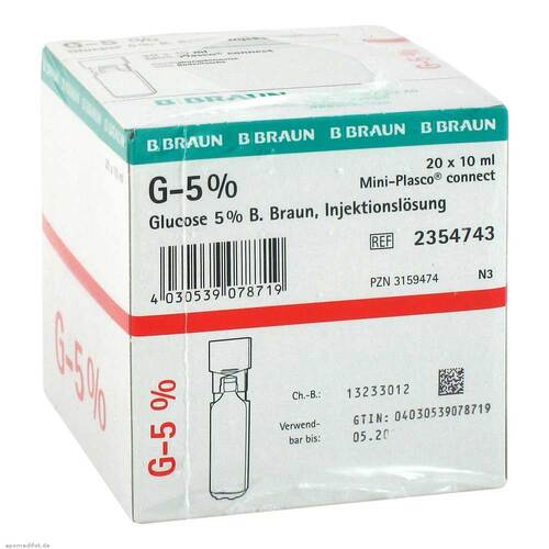 Glucose 5% Braun Mini Plasco connect Injektionsl&ouml;sung - 1