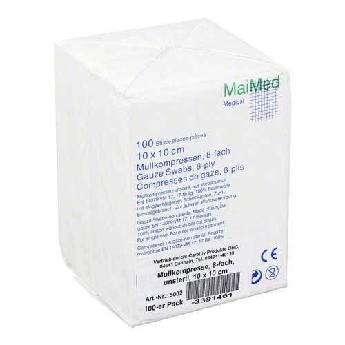 Mullkompressen 10x10 cm unsteril 8-fach - 1