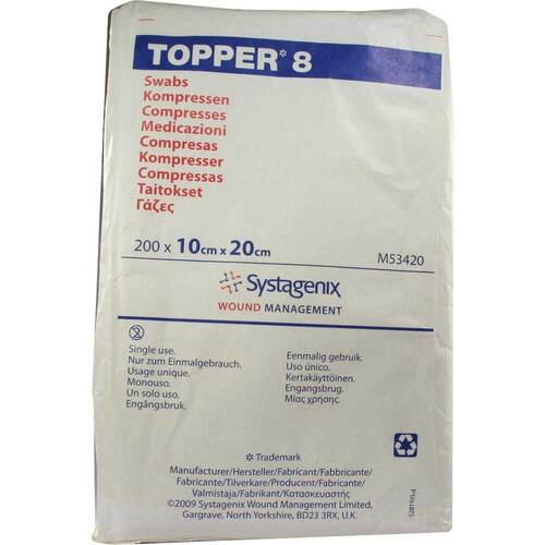 Topper 8 Kompresse unsteril 10x20 cm - 1
