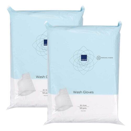 Molton Waschhandschuhe 16x23 cm geschwei&szlig;t - 1