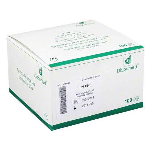 Dispomed Tbc Spritze mit Kan&uuml;le 1ml 0,5x16 - 1