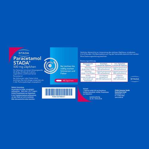 Paracetamol STADA® 500 mg Z&auml;pfchen - 7