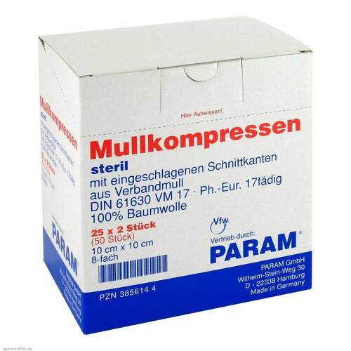 Mullkompressen 10x10 cm 8-fach steril - 1