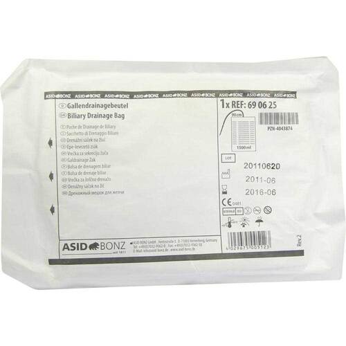 Gallendrainage Beutel 1,5l 90cm Schlauch Steril mit Spezialkonnektor - 1