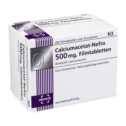 Calciumacetat Nefro 500 mg Filmtabletten - 1