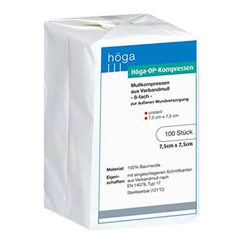 H&ouml;ga OP Kompressen 7,5x7,5cm 8fach unsteril - 1