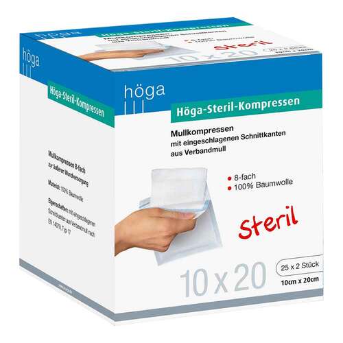 H&ouml;ga Steril Kompressen 10x20cm 8fach - 1