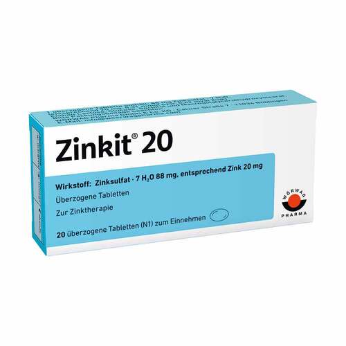 Zinkit 20 &uuml;berzogene Tabletten - 1