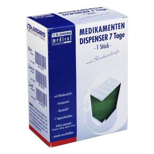 Medikamenten Dispenser 7 Tage gr&uuml;n trans.Blind. - 1