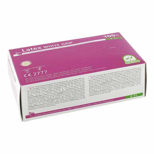 Medi Inn White Grip Latex Untersuchungshandschuhe pf.Gr&ouml;&szlig;e L wei&szlig; - 1